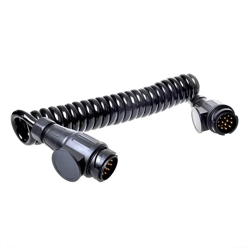 Spiralkabel 3,5 m – 8 ledere med 2 × 13-polet plugg (PVC)