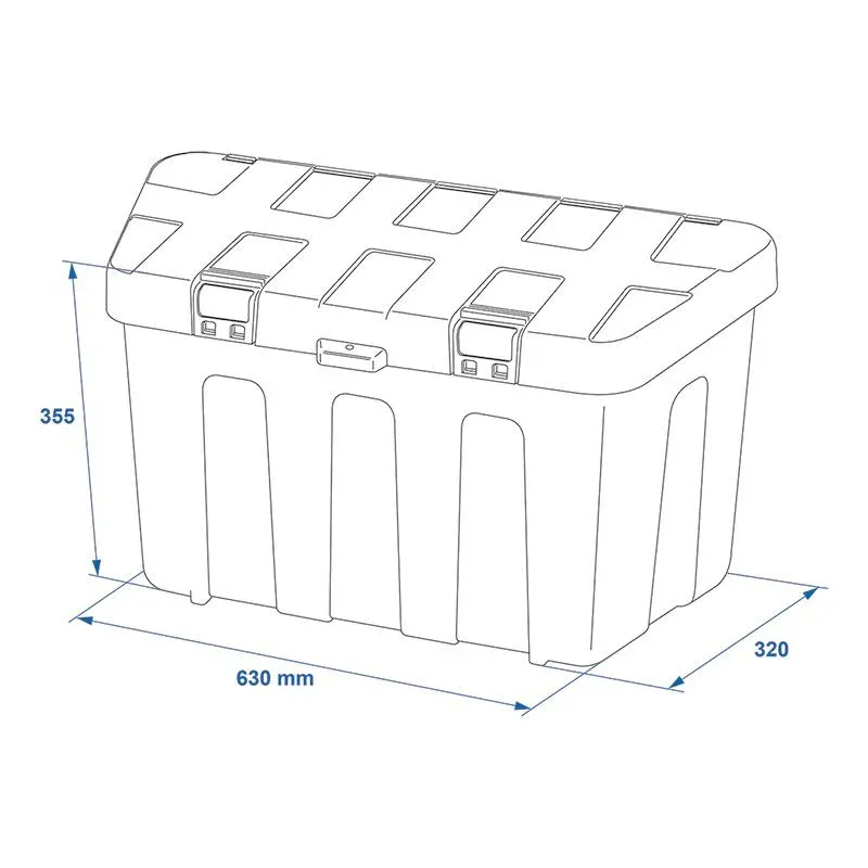 Oppbevaringsboks til tilhengerdrag 630 x 320 x 355 mm (340061)